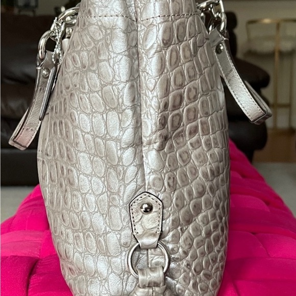 Coach Metallic Croc-Embossed Tote - Picture 6 of 16